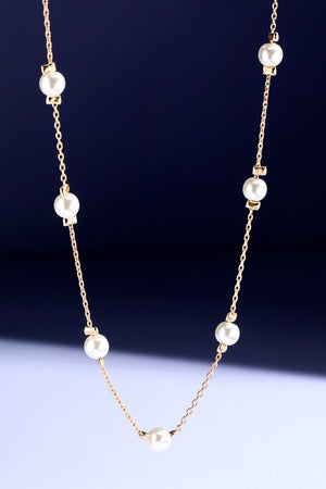 Pearl Link Necklace in Gold or Silver