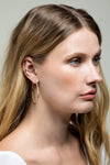 Brass Mixed Textured Hoop Earrings in Gold