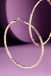 Brass Mixed Textured Hoop Earrings in Gold