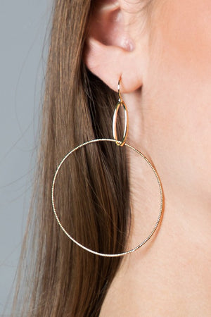 Rose Gold Brass Metal Ring Hook Earrings