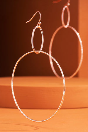 Rose Gold Brass Metal Ring Hook Earrings