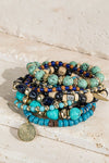 Mixed Bead Bracelet Set in Black or Turquoise
