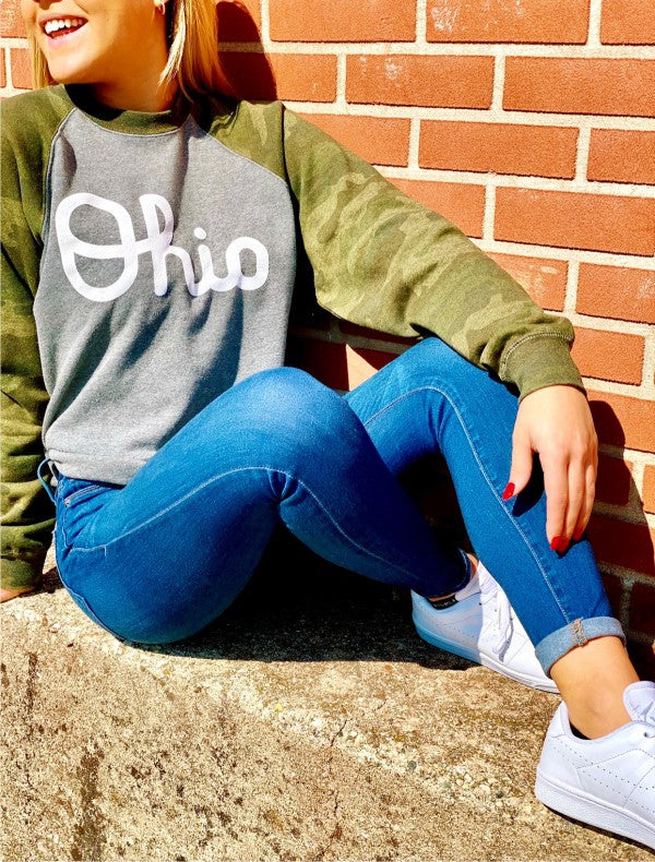 Grey/Camo Ohio Crewneck Sweatshirt