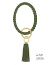 Twisted Silicone Key Ring with Tassel - Various Colors