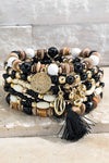 Black Bohemian Mixed Beads Bracelet