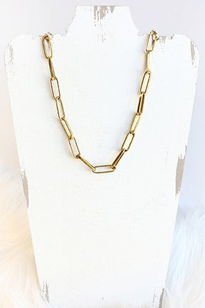Gold Paperclip Chain Necklace