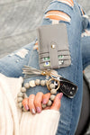 Leopard Beaded Key Ring Wallet Bracelet - 3 Colors