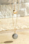 Natural Stone Charms Necklace in Grey