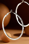 Textured Hammered Metal Hoop Earrings in Gold or Silver