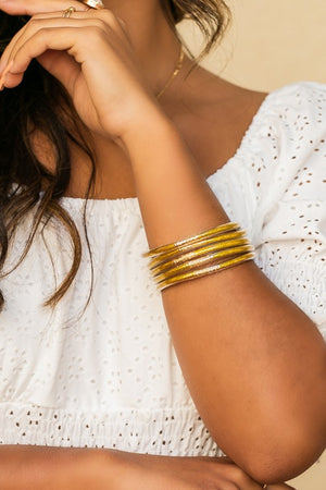 Glitter Jelly Bangle Bracelets in Gold or Rose Gold - ALL SALES FINAL