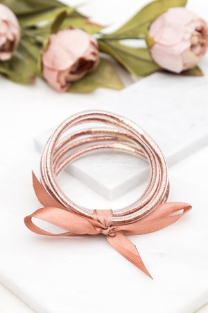 Glitter Jelly Bangle Bracelets in Gold or Rose Gold - ALL SALES FINAL