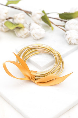 Glitter Jelly Bangle Bracelets in Gold or Rose Gold - ALL SALES FINAL