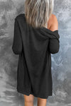 Solid Color Open-Front Buttons Cardigan in Black or Brown