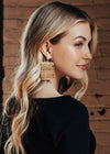 Rectangle Wicker Dangle Earrings