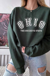 OHIO Graphic Sweatshirt in Black and Hunter Green