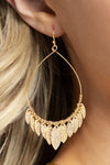 Gold or Silver Teardrop with Leaf Charm Earrings