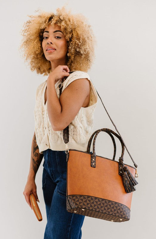 Camel Noelle Tote and Wallet Set