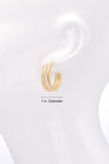 Attached Wire Hoop Earrings in Gold