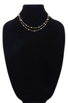 Layered Ball Bead & Chain Necklace in Gold or Silver