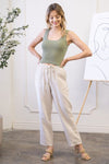 Olive Scalloped U Neck Knit Top - ALL SALE FINAL