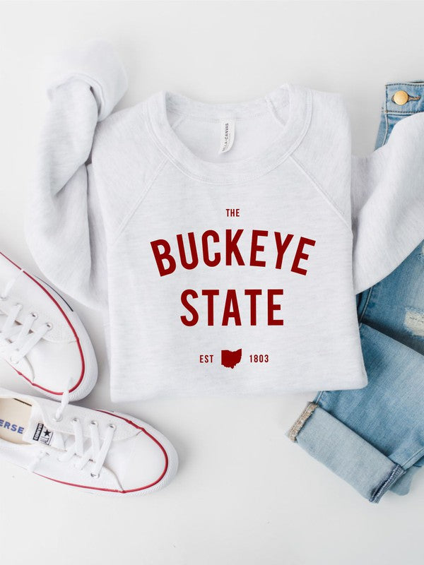 RESTOCK - The Buckeye State -OHIO Premium Sweatshirt in Ash