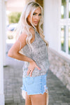 Leopard Knotted Straps Leopard Tank Top - ALL SALES FINAL