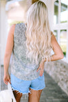Leopard Knotted Straps Leopard Tank Top - ALL SALES FINAL