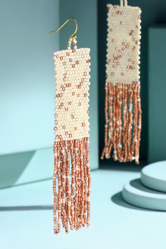 Seed Bead Dangle Drop Earrings