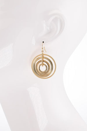 Gold Multi-Layered Circle Earrings