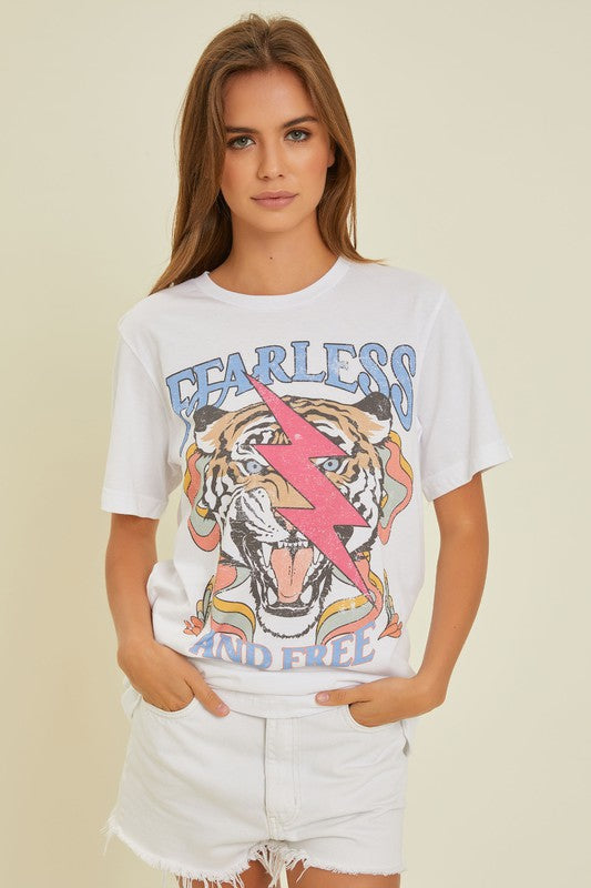 Fearless & Free Light Tiger Graphic Tee
