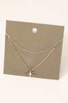 Mini Cross Pendant Chain Layered Necklace