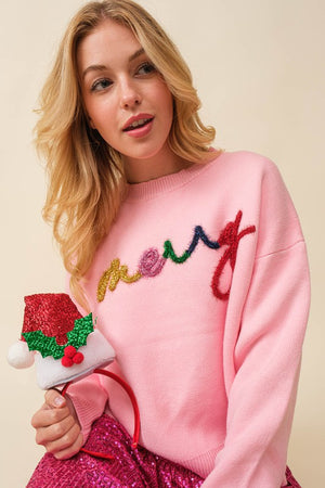 MERRY Letter Christmas Sweater