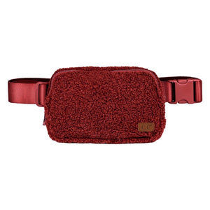 CC Sherpa Belt Bag Fanny Pack in Burgundy or Ivory