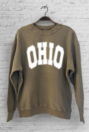 OHIO Corded Sweatshirt in Camel