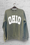 OHIO Mineral Wash Sweatshirt in Olive