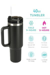 40 oz. Stainless Steel Tumbler - 5 Colors