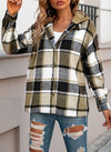 Hooded Plaid Button Front Shacket in 2 Colors