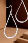Pressed Rope Wire Teardrop Earrings in Gold or Silver