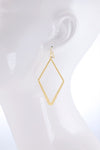 Textured Diamond Shaped Earrings in Gold