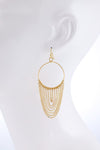 Circular Wire Earrings with Chain Tassel