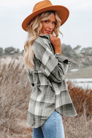 Plaid Flap Pockets Shacket in 2 Colors
