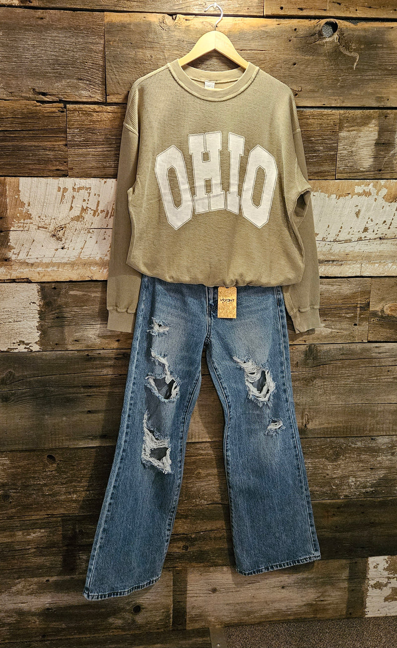 OHIO Corded Sweatshirt in Camel