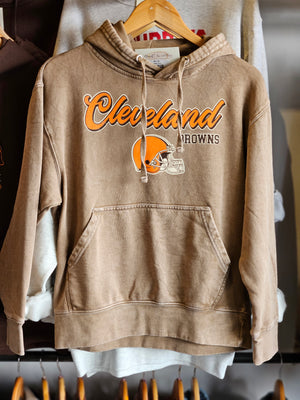 Taupe Cleveland Mineral Wash Hooded Sweatshirt