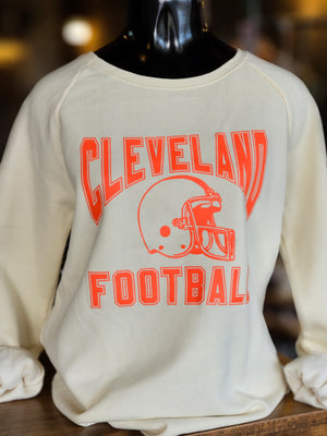 Cleveland Football Bone Wash Ladies Sweatshirt