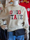 Ohio State Texas Embroidered -Crop Mock Neck in Ivory