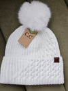 C.C Cable Pom With Pearl Embellishments Beanie