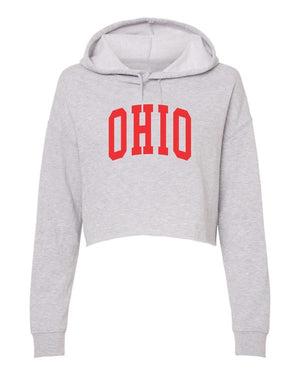 Oxford Grey Ohio Varsity Cropped Hoodie