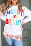 Merry Cable Knit Pullover Sweatshirt