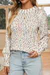 Colorful Dots Cable Knit Crew Neck Sweater