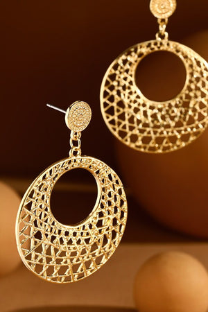 Gold and Silver Abstract Circular Filigree Earrings